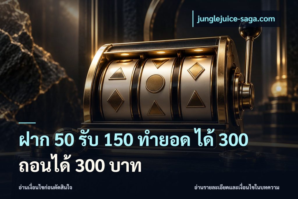 ฝาก 50 รับ 150 ทํายอด ได้ 300 ถอนได้ 300 บาท