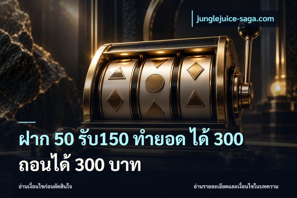 ฝาก 50 รับ150 ทำยอด ได้ 300 ถอนได้ 300 บาท