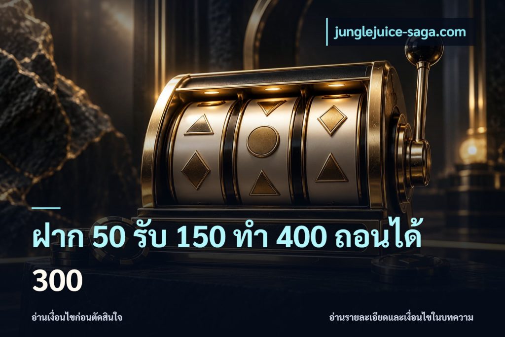 ฝาก 50 รับ 150 ทํา 400 ถอนได้ 300
