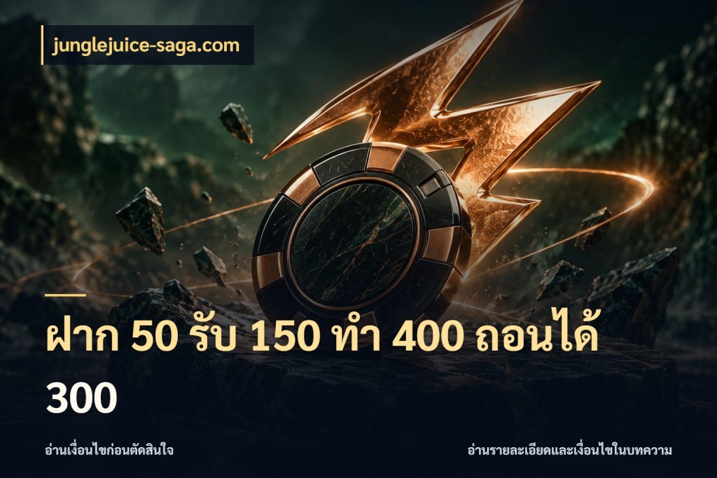 ฝาก 50 รับ 150 ทํา 400 ถอนได้ 300