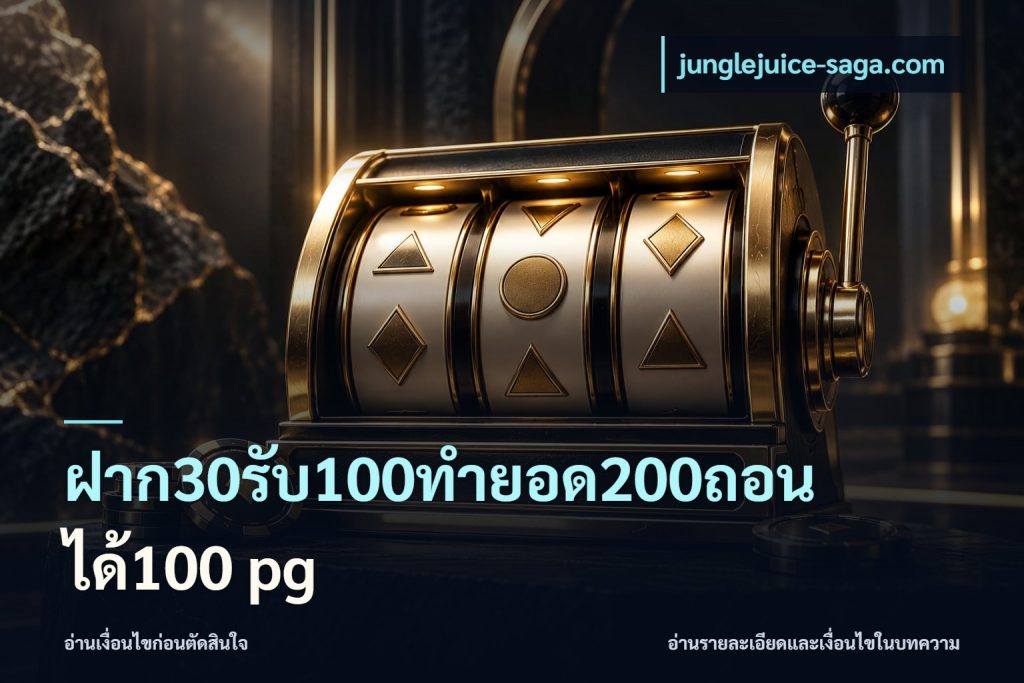 ฝาก30รับ100ทํายอด200ถอนได้100 pg