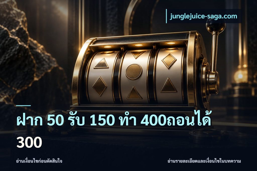 ฝาก 50 รับ 150 ทํา 400ถอนได้ 300