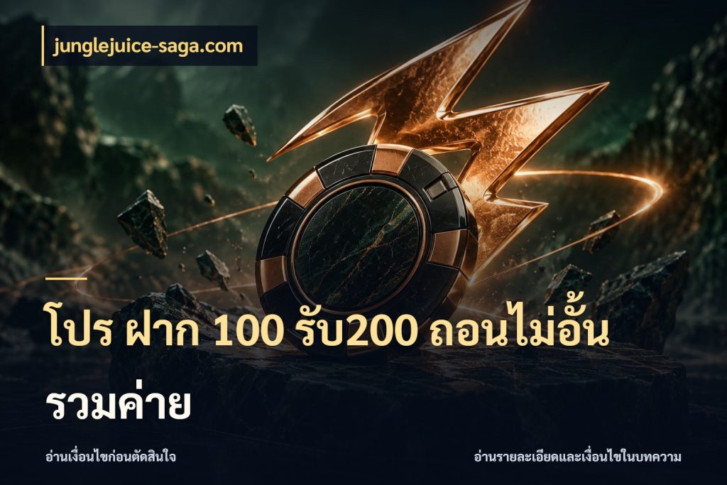โปร ฝาก 100 รับ200 ถอนไม่อั้น รวมค่าย