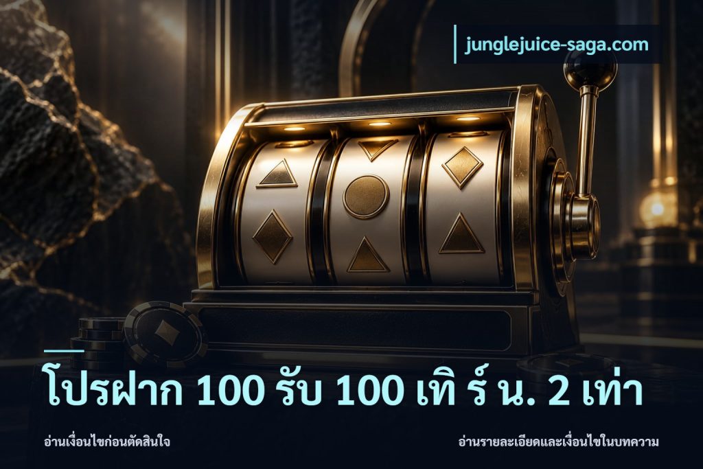 โปรฝาก 100 รับ 100 เทิ ร์ น. 2 เท่า
