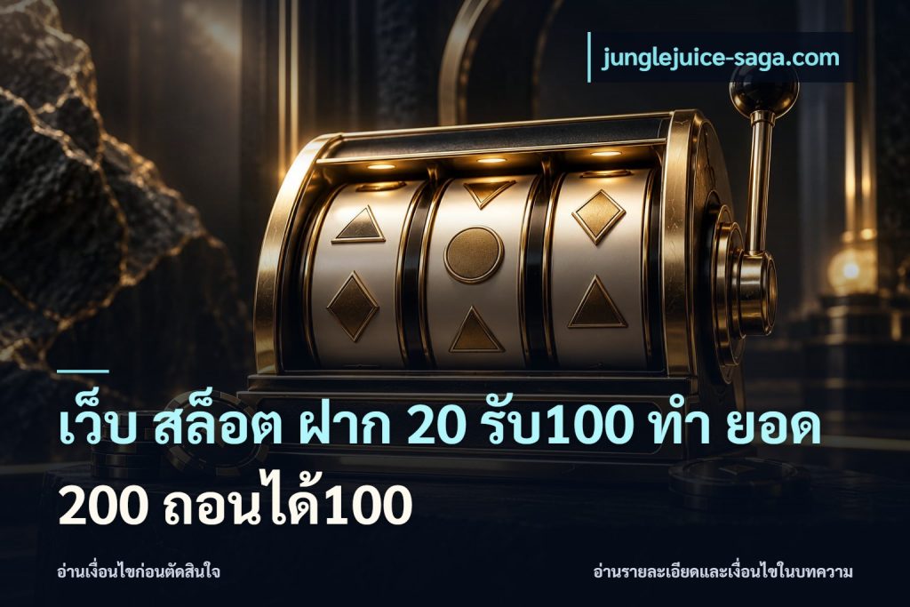 เว็บ สล็อต ฝาก 20 รับ100 ทํา ยอด 200 ถอนได้100