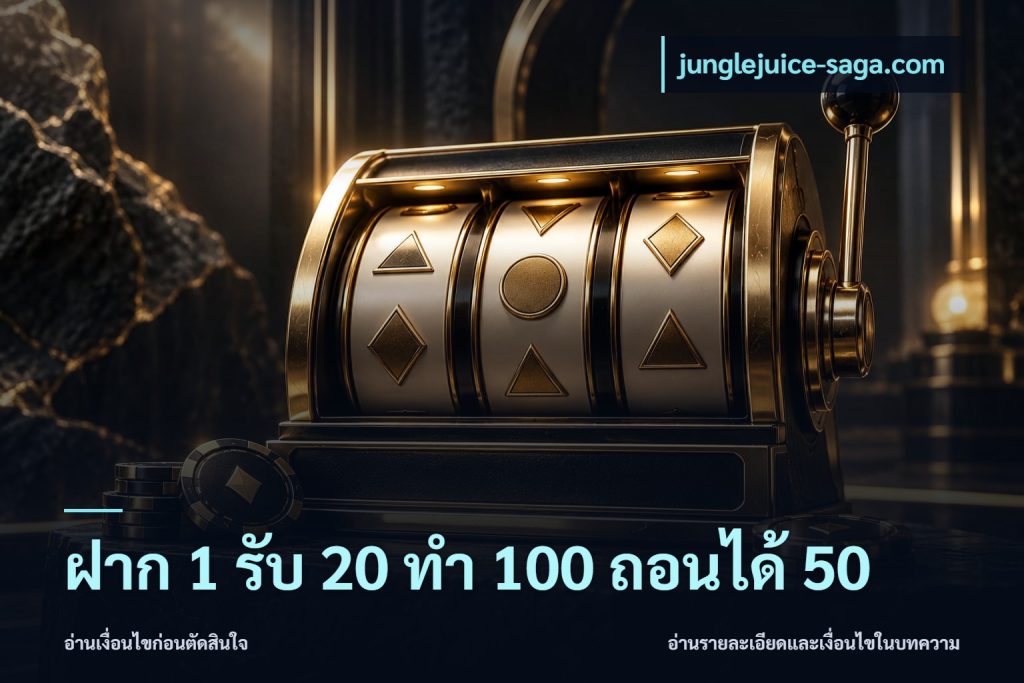 ฝาก 1 รับ 20 ทำ 100 ถอนได้ 50