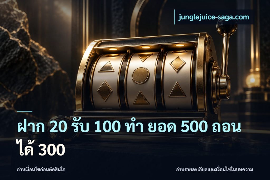 ฝาก 20 รับ 100 ทํา ยอด 500 ถอนได้ 300