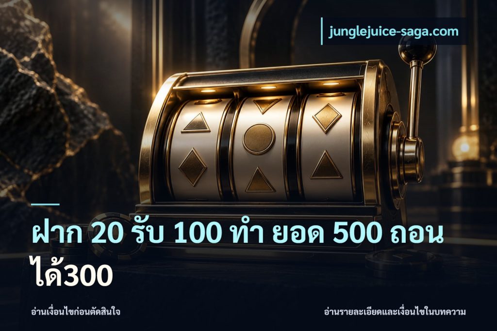 ฝาก 20 รับ 100 ทํา ยอด 500 ถอนได้300