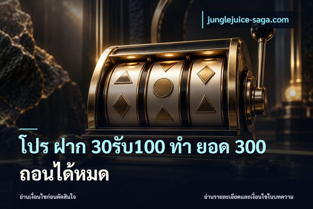 โปร ฝาก 30รับ100 ทํา ยอด 300 ถอนได้หมด