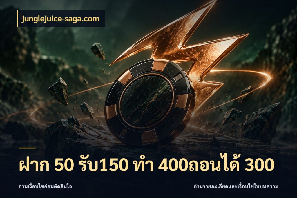ฝาก 50 รับ150 ทํา 400ถอนได้ 300